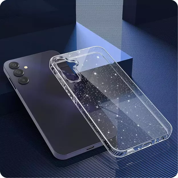 Tech-Protect FlexAir Case for Samsung Galaxy A55 5G - Clear-Glitter 4