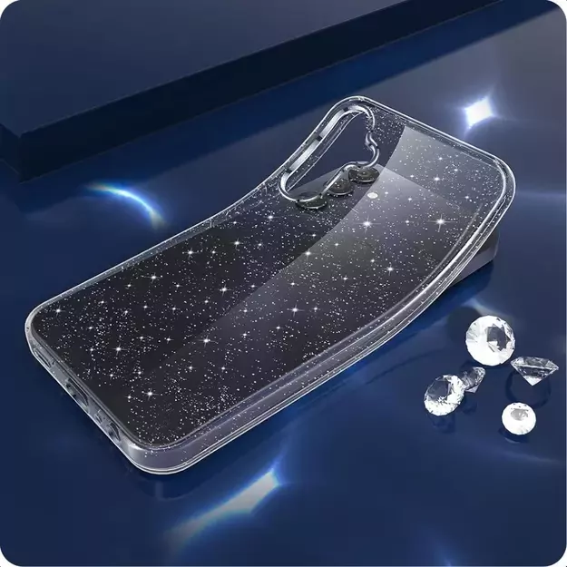 Tech-Protect FlexAir Case for Samsung Galaxy A55 5G - Clear-Glitter 2