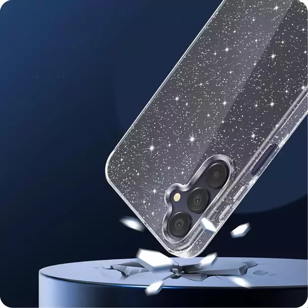 Tech-Protect FlexAir Case for Samsung Galaxy A55 5G - Clear-Glitter 3