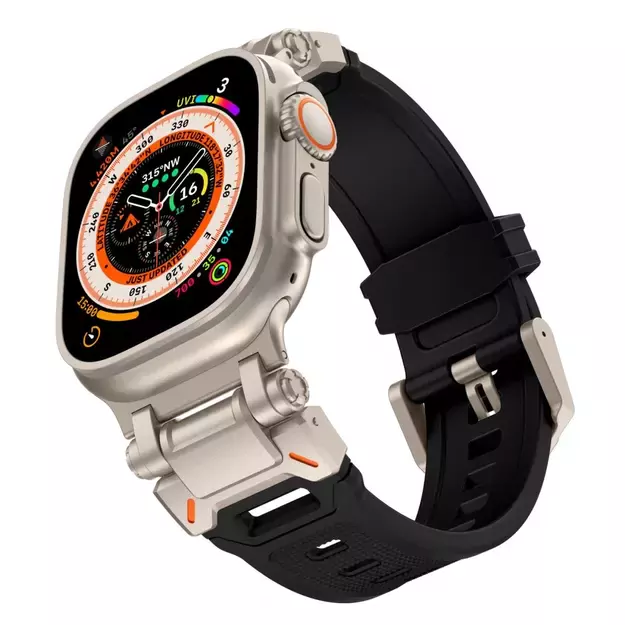 Tech-Protect Delta Pro Strap for Apple Watch 4 / 5 / 6 / 7 / 8 / 9 / SE / Ultra 1 / 2 (42/44/45/49 mm) - Black-Titanium 6