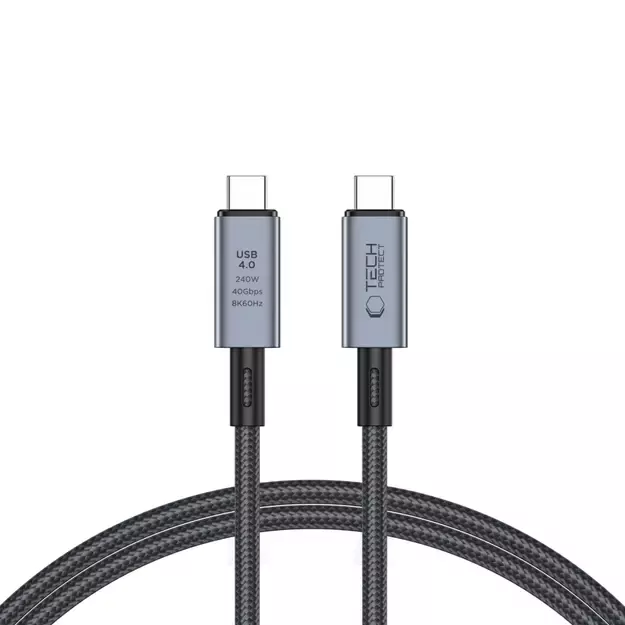 Tech-Protect UltraBoost Max USB-C 4.0 / USB-C 4.0 PD Cable 240W 8K 40Gbps 1m - Gray