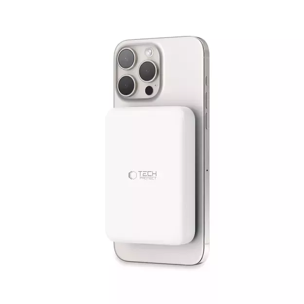 Tech-Protect LifeMag PB11 Powerbank with MagSafe 10000mAh 15W USB-C port - white + USB-C cable 8