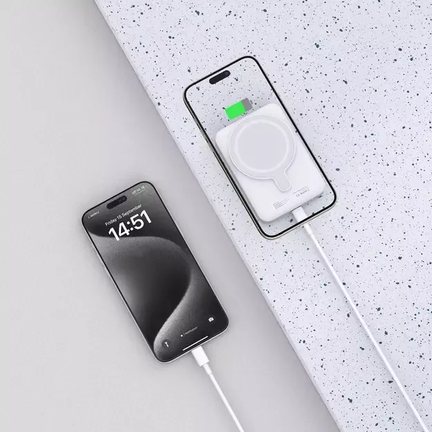 Tech-Protect LifeMag PB11 Powerbank with MagSafe 10000mAh 15W USB-C port - white + USB-C cable 4