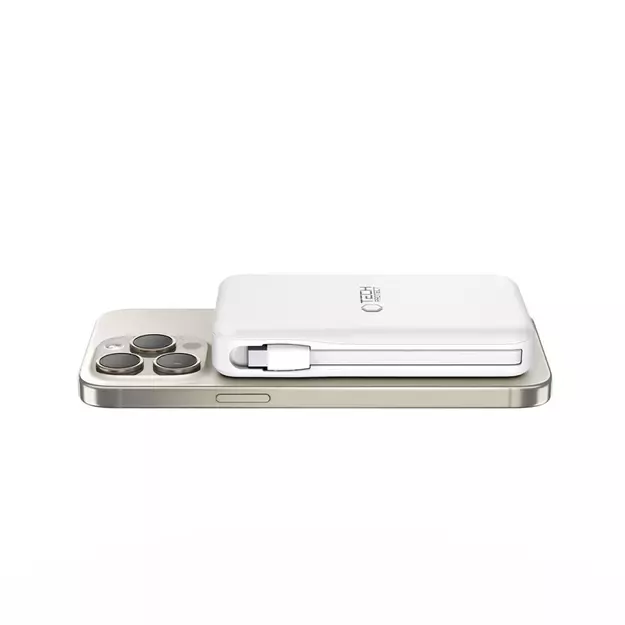 Tech-Protect LifeMag PB31 Power Bank with MagSafe 10000mAh 15W USB-C / USB-A / Built-in USB-C / Lightning Cables - White 10