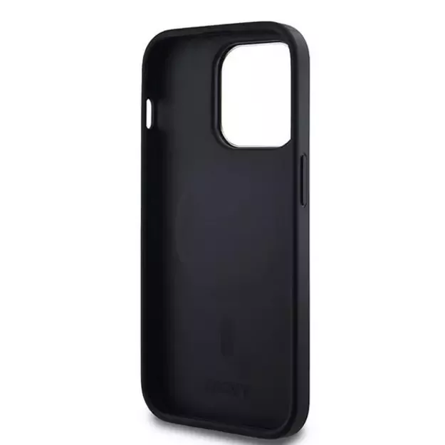 DKNY Leather Checkered Mono Pattern MagSafe Case for iPhone 14 Pro Max - Black 13