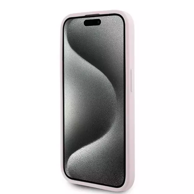 Karl Lagerfeld Diagonal Quilted Script case for iPhone 15 Pro - pink 4