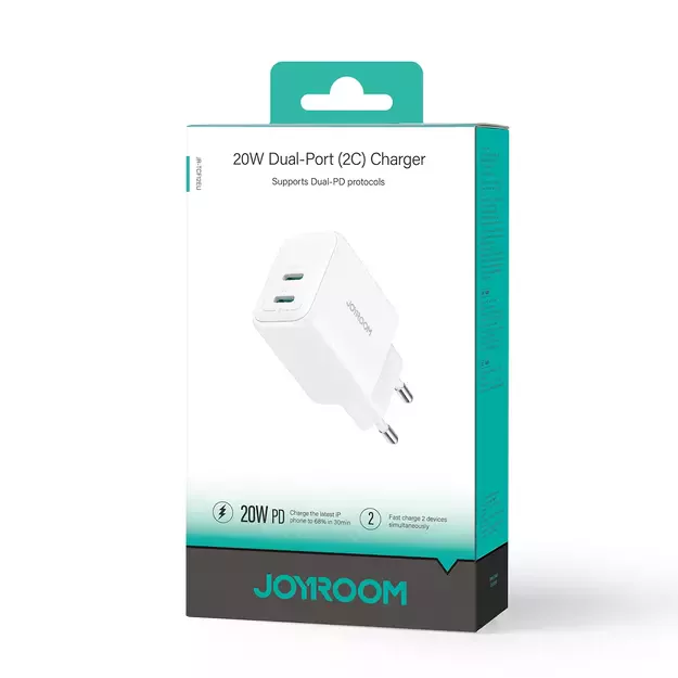 Joyroom JR-TCF12 mains charger 2x USB-C 20W PD / QC 3.0 - white 21