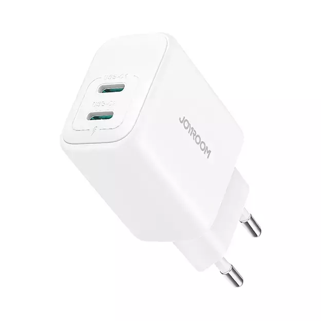 Joyroom JR-TCF12 mains charger 2x USB-C 20W PD / QC 3.0 - white