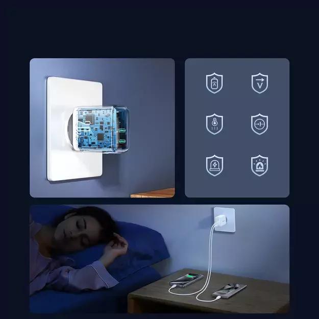 Joyroom JR-TCF12 mains charger 2x USB-C 20W PD / QC 3.0 - white 25