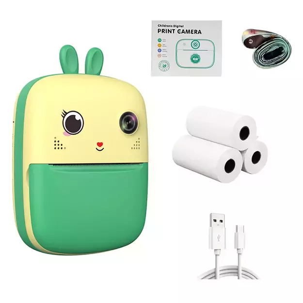 Mini Thermal Printer for Kids with Camera and Camcorder - Green 15