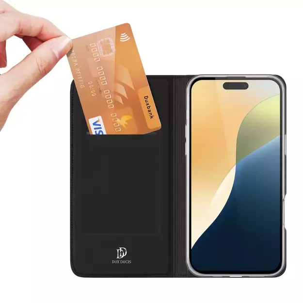 Dux Ducis Skin Pro iPhone 16 Plus Case with Flip and Card Slot - Black 15