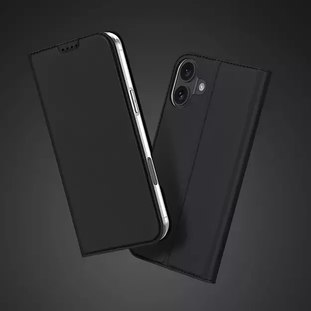Dux Ducis Skin Pro iPhone 16 Plus Case with Flip and Card Slot - Black 24