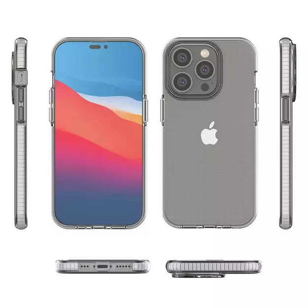 Spring Case case for iPhone 14 Pro silicone case with a frame light pink 4