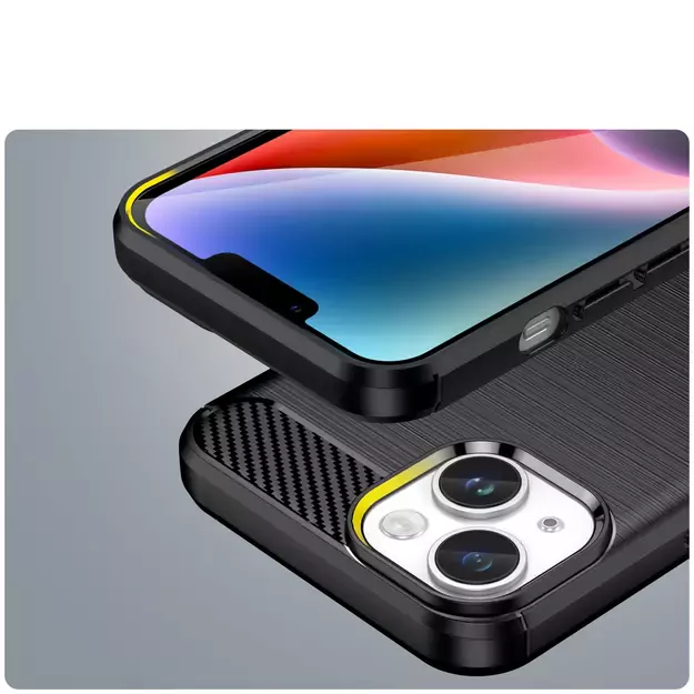 Carbon Case for iPhone 14 Plus flexible gel back cover black 19