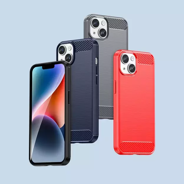 Carbon Case for iPhone 14 Plus flexible gel back cover black 25
