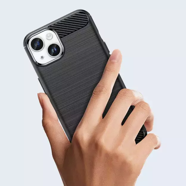 Carbon Case for iPhone 14 Plus flexible gel back cover black 26