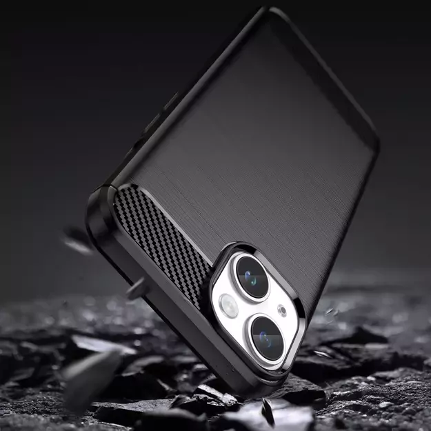 Carbon Case for iPhone 14 Plus flexible gel back cover black 16
