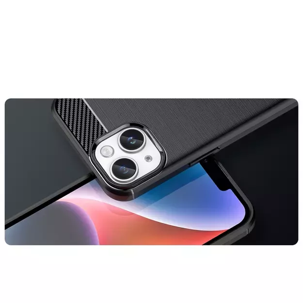 Carbon Case for iPhone 14 Plus flexible gel back cover black 22