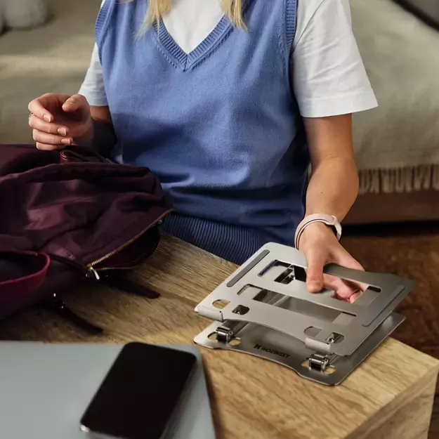 Wozinsky WRS-CPY75DSS Aluminum Laptop and Tablet Stand + Free Smartphone Stand - Silver 18