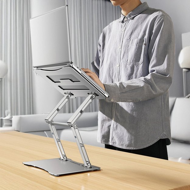 Wozinsky WRS-CPY75DSS Aluminum Laptop and Tablet Stand + Free Smartphone Stand - Silver 30