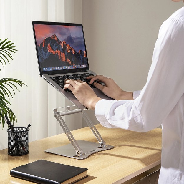 Wozinsky WRS-CPY75DSS Aluminum Laptop and Tablet Stand + Free Smartphone Stand - Silver 32