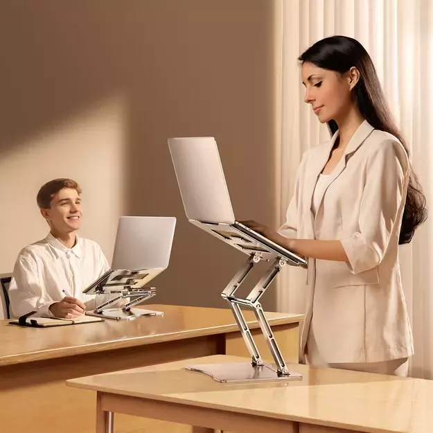 Wozinsky WRS-CPY75DSS Aluminum Laptop and Tablet Stand + Free Smartphone Stand - Silver 21