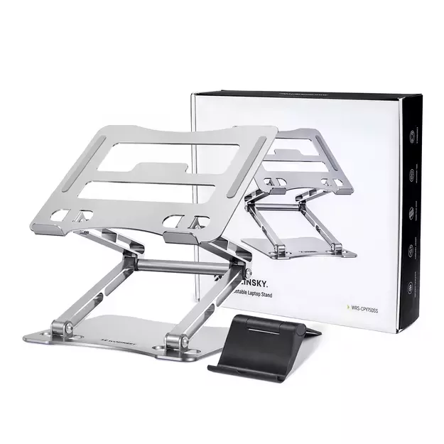 Wozinsky WRS-CPY75DSS Aluminum Laptop and Tablet Stand + Free Smartphone Stand - Silver 16