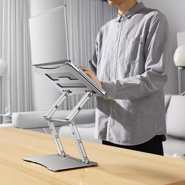 Wozinsky WRS-CPY75DSS Aluminum Laptop and Tablet Stand + Free Smartphone Stand - Silver 23