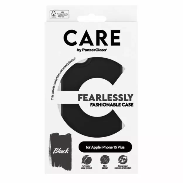 CARE by PanzerGlass Fearlessly Fashionable Case for iPhone 15 Plus - Black 6