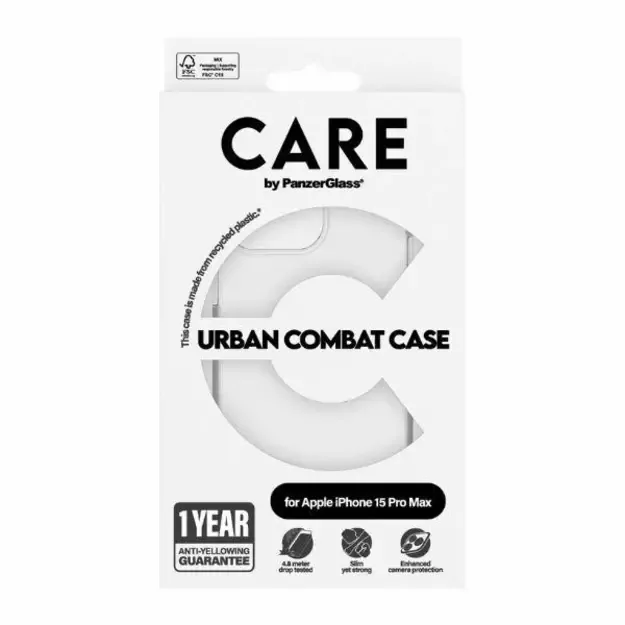 CARE by PanzerGlass Urban Combat Case for iPhone 15 Pro Max - Clear 3