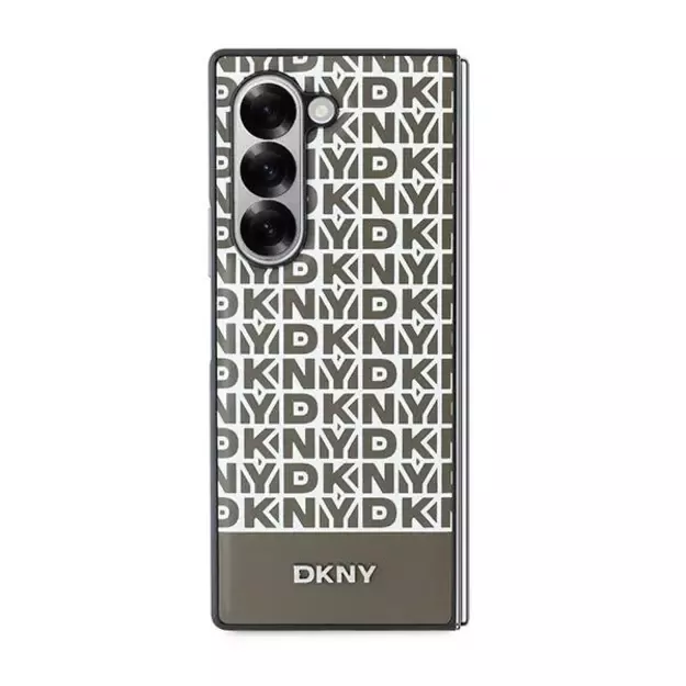 DKNY Repeat Pattern Bottom Stripe Case for Samsung Galaxy Z Fold 6 - Brown 1