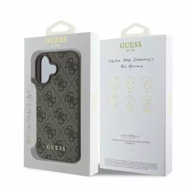 Guess 4G Classic iPhone 16 Case - Brown 8