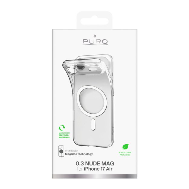 Puro 0.3 MAG Ultra-Slim TPU Case Compatible with MagSafe for iPhone 17 Air - Transparent 1