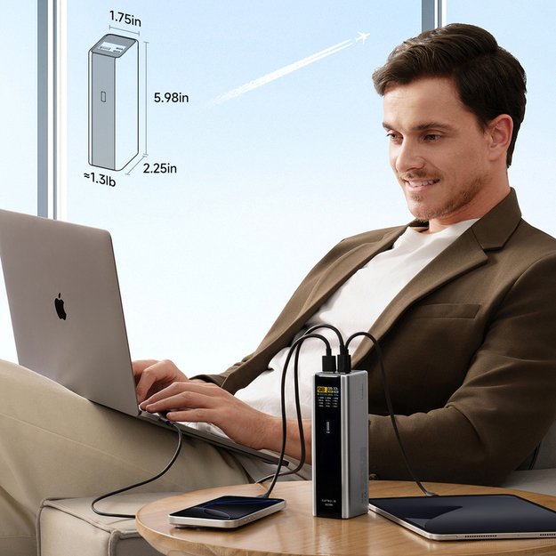 Powerbank Cuktech CKPB200UGLGR 210W 20000mAh 2 x USB-C 1 x USB-A - gray 5