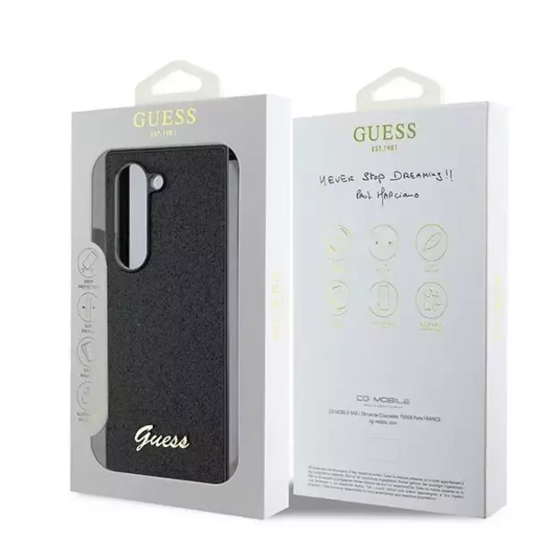 Guess 4G Glitter Script Case for Samsung Galaxy Z Fold 6 - Black 6