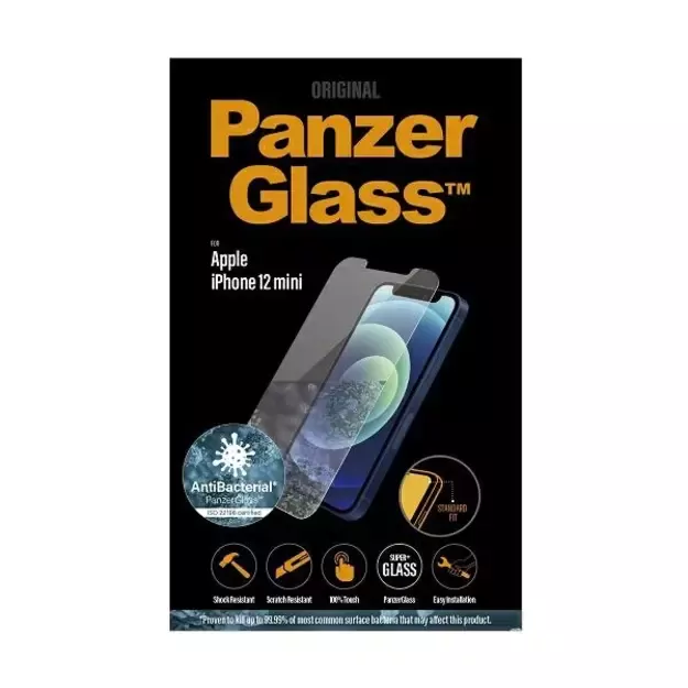Tempered glass PanzerGlass Standard Super+ antibacterial for iPhone 12 Mini 2