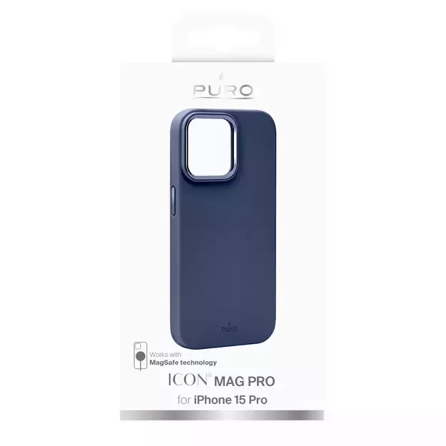 Puro Icon Mag Pro MagSafe Silicone Case for iPhone 15 Pro - Dark Blue 1