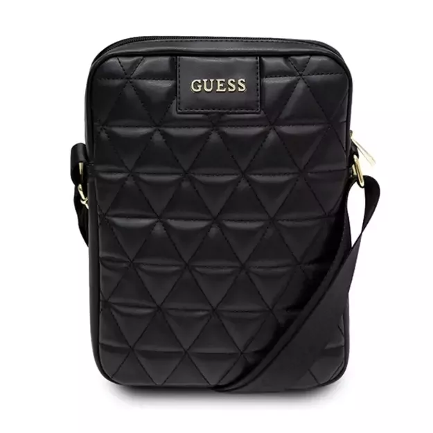 Guess Torba GUTB10QLBK 10  czarna/black Quilted Tablet Bag