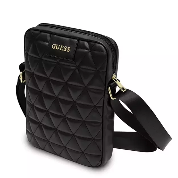 Guess Torba GUTB10QLBK 10  czarna/black Quilted Tablet Bag 4