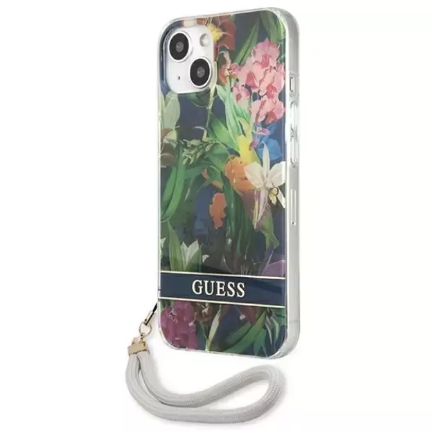 Guess GUHCP13MHFLSB iPhone 13 6.1&quot  blue/blue hardcase Flower Strap 8