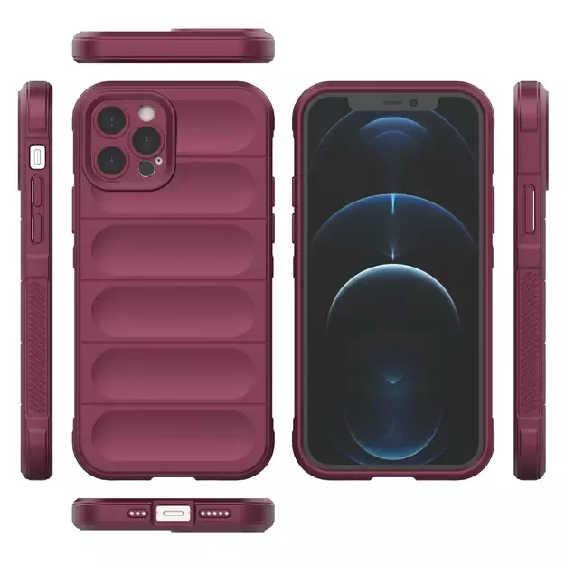 Magic Shield Case for iPhone 12 Pro flexible armored burgundy cover 15