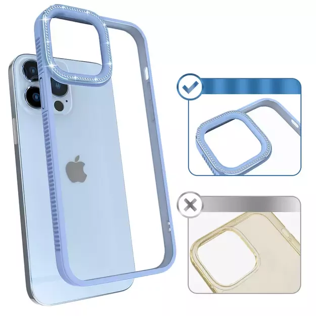 Kingxbar Sparkle Series case iPhone 13 Pro Max with crystals back cover blue 5