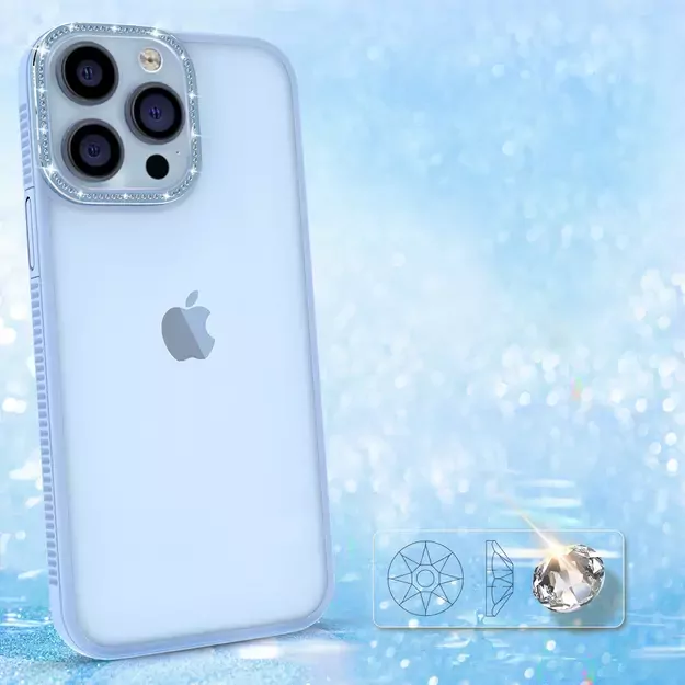 Kingxbar Sparkle Series case iPhone 13 Pro Max with crystals back cover blue 1