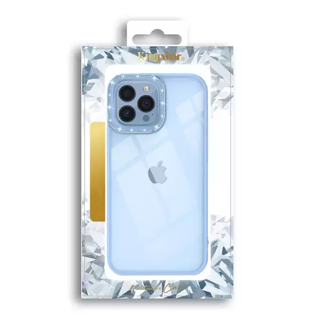 Kingxbar Sparkle Series case iPhone 13 Pro Max with crystals back cover blue 4