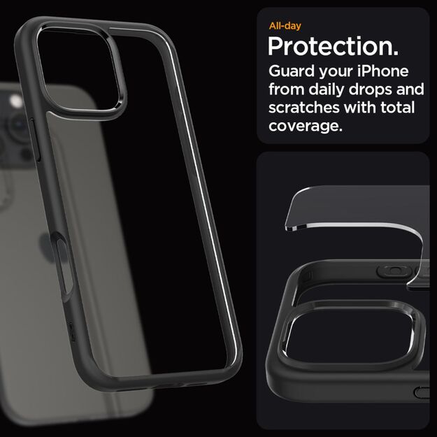Spigen Ultra Hybrid Case for iPhone 16 Pro Max - Matte Black 11