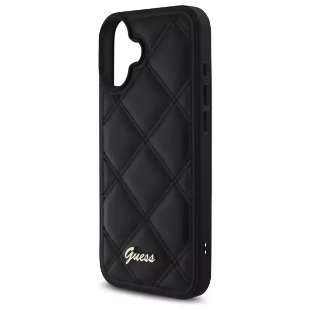 Guess Quilted Metal Logo iPhone 16 Plus Case - Black 12