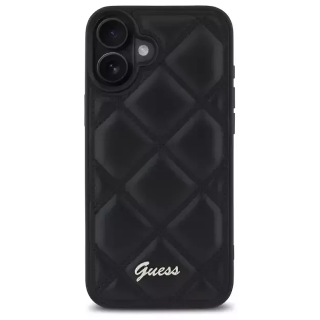 Guess Quilted Metal Logo iPhone 16 Plus Case - Black 9