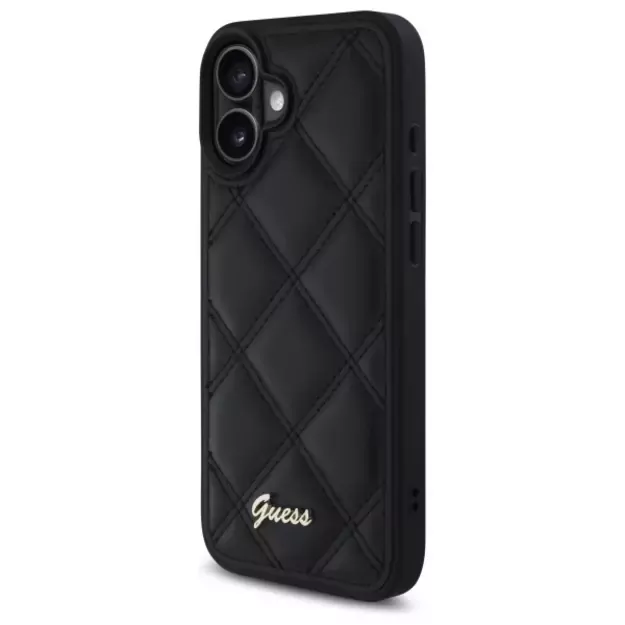 Guess Quilted Metal Logo iPhone 16 Plus Case - Black 8