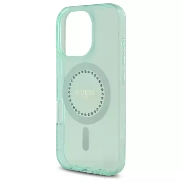 Guess IML Rhinestones MagSafe iPhone 16 Pro Case - Green 12