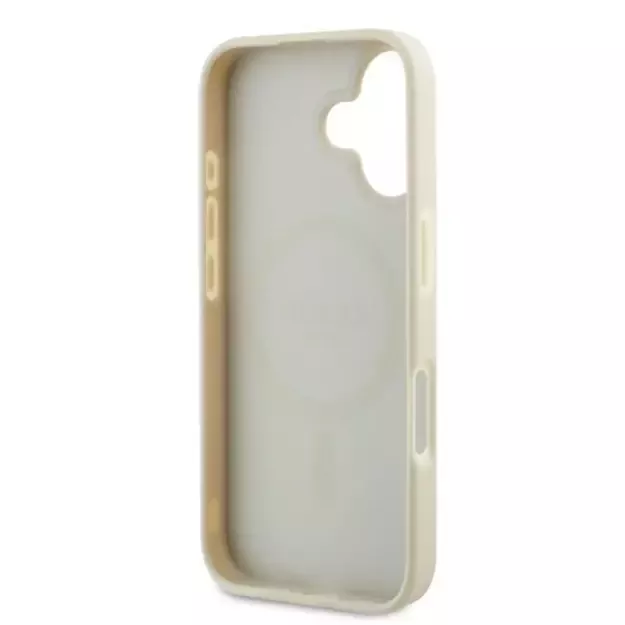 Guess Grained Ring MagSafe case for iPhone 16 - beige 13